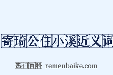 寄琦公住小溪近义词是什么意思的图片